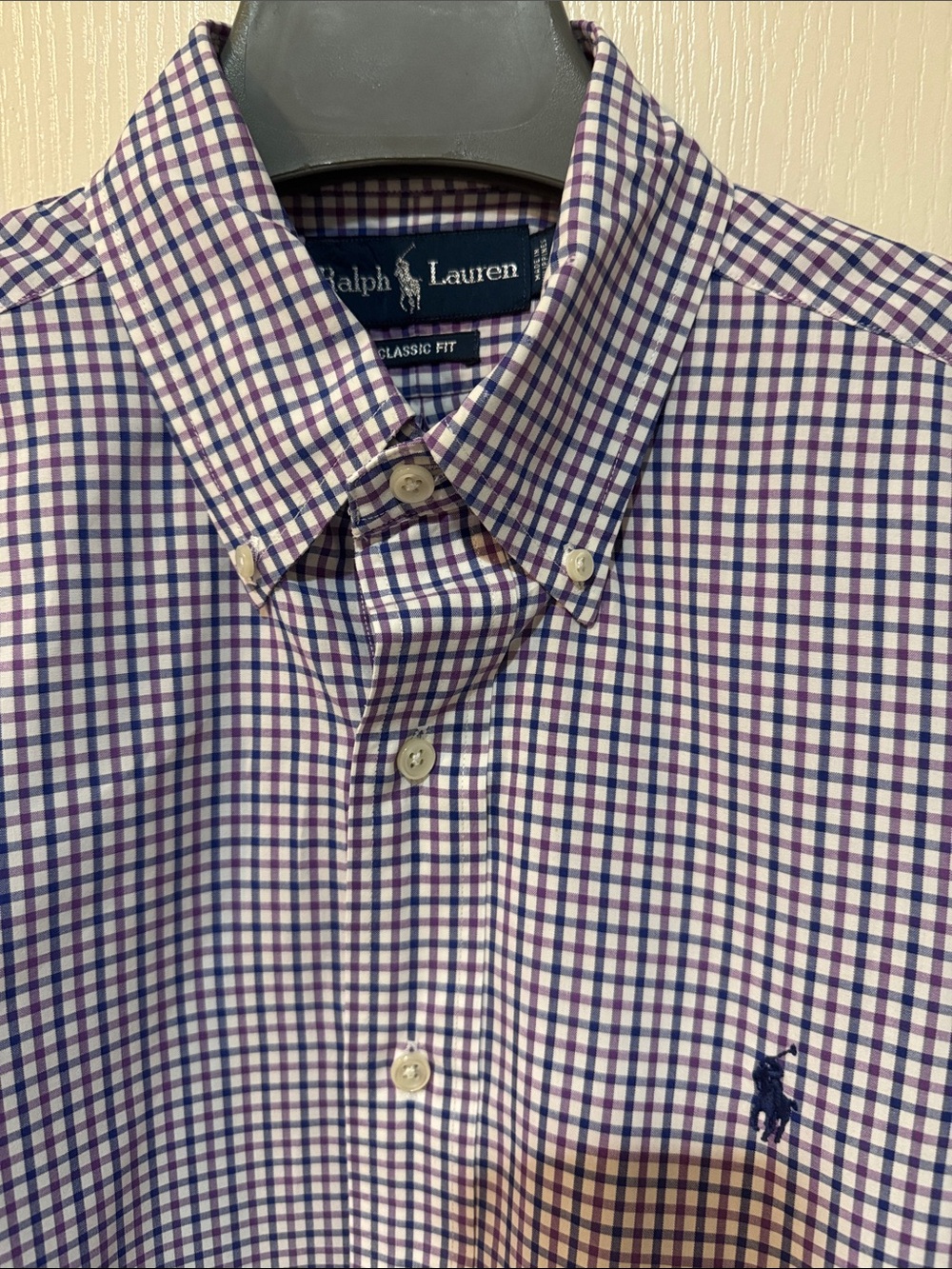 Polo by Ralph Lauren Men’s Navy and White Gingham Button-Down Shirt - Picture 2 of 9